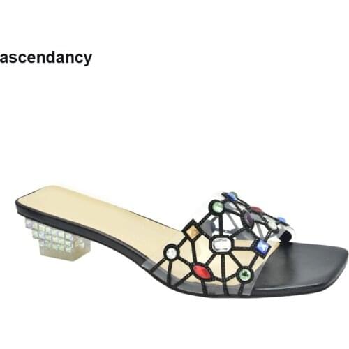 New Arrival Wedding Shoes for Women Bride Clear Rhinestone Heels Open Toe Pumps Ladies Shoes and Sandals Crystal Party Pumps