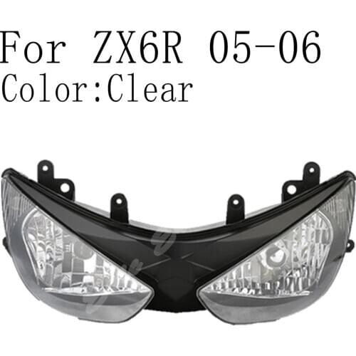 Front Headlight Lamp Assembly For Kawasaki Ninja ZX6R 636 2005 2006 Clear
