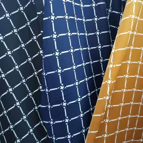 Plaid Dress Qualified Chiffon Fabric Stretchy Check Skirt Trousers Printed Summer Dropping Material