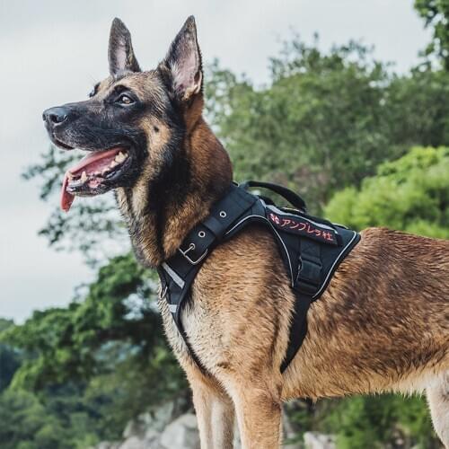 OneTigris FIRE TANKER K9 Harness Dog Vest With Metal Buckles & Reflective Strips MOLLE Training Harness for Service Dog