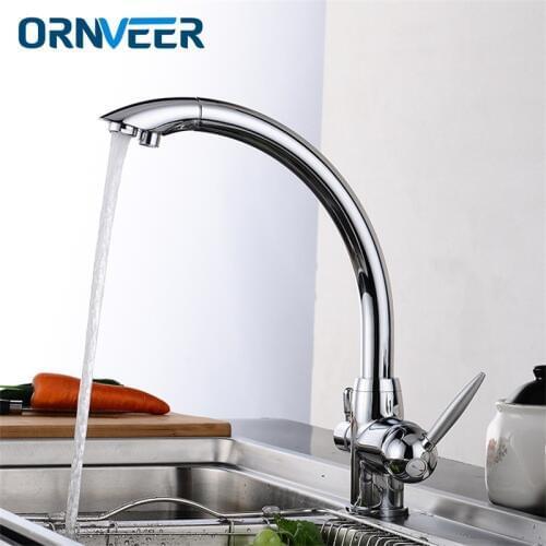 Retro style kitchen faucet mounted on the deck of the mixer faucet 180 degree rotation and water purification function