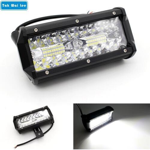 Tak Wai Lee 1Pcs 6.7Inch 120W 3 Rows LED Work Light Bar Driving Truck SUV 4X4 IP68 DC10-30V Spot Beam Car Fog Day Lamp Styling