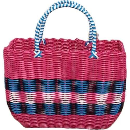 Knitting Basket Bag Patchwork Mix Color Vegetable Basket for Kitchen Pet Baskets Women Shopping Bag Storage Bag