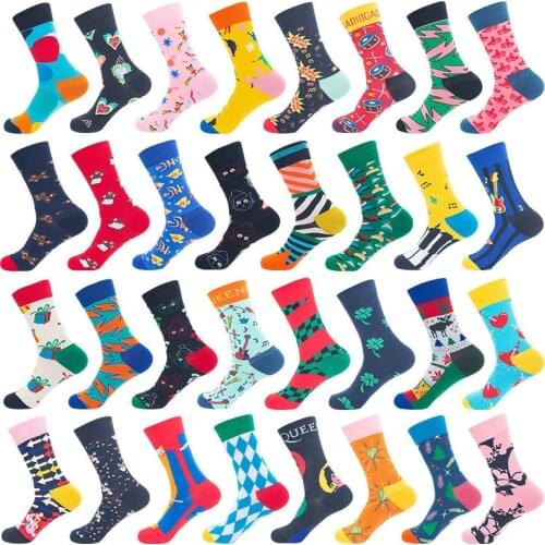 DTSTARZG Women Funny Men Socks Guitar Piano Cartoon Personality Happy Art Unisex Socks Novelty Harajuku Hip Hop Christmas Gift