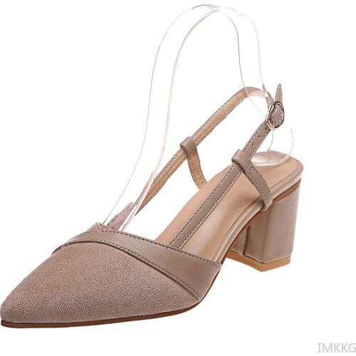 Korean Style Sweet Women Closed Toe Sandals Women Shoes 2020 New Pointed Toe Buckle Gladiator High Heels Black Pumps