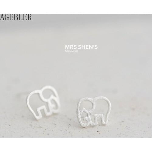 925 Sterling Silver Sweet Hollow Animal Elephant Stud Earrings Female Cute Party Jewelry Women Gift Brinco