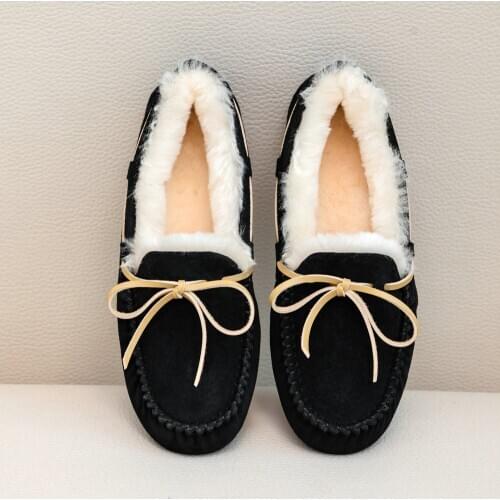 Winter Natural Sheepskin Genuine Leather Snow Boots Warm Shoes Women Non-slip Rubber Soles Ankle Boots 2020 Fur Thick Wool