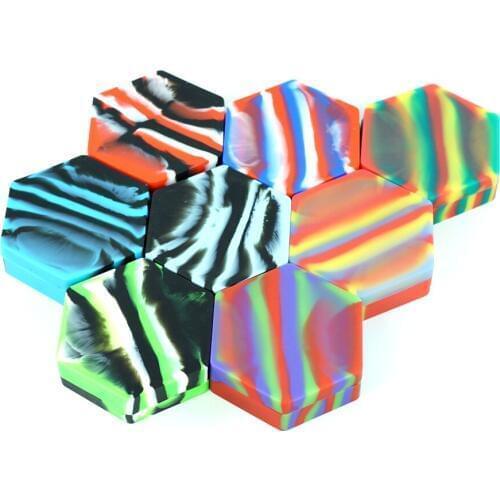 110ml 1PCS Hexagon Silicone Container Jar Non Stick Silicone Containers Essential Oil Jars for oil wax dab cigarette cream