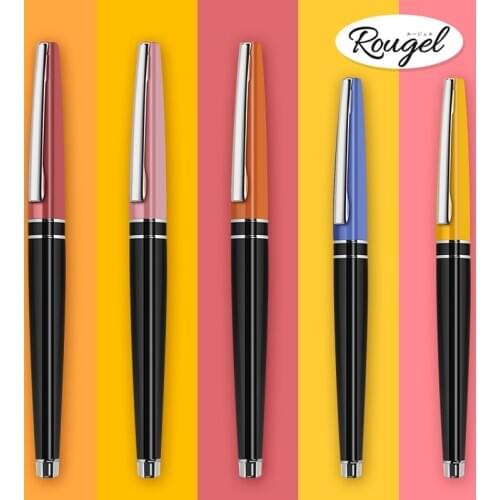 1pcs Rougel Qualified ZEBRA JJ93 Retro Metal Rod Gel Pen Pull Out 0.5mm Black Refill Replaceable Refill JF-0.5