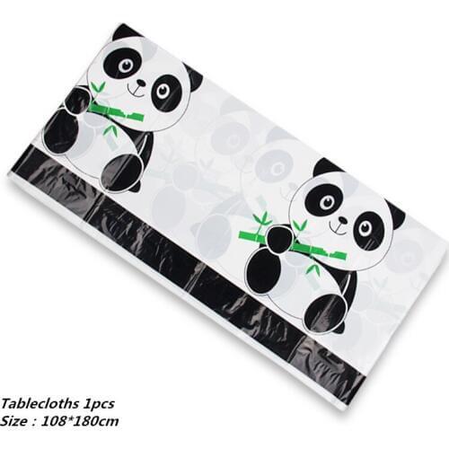 1pcs/set 108CM*180CM Panda disposable tablecloths Panda theme birthday party decorations Panda theme plastic tablecloths