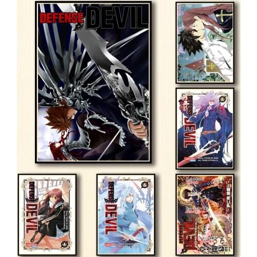 10 Designs Anime DEFENSE DEVIL Whitepaper Poster Artwork Fancy Wall Sticker for Coffee House Bar