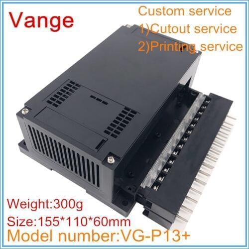 2pcs/lot electronics extrusion shell 155*110*60mm ABS plastic instrument housing cases terminal block for control device