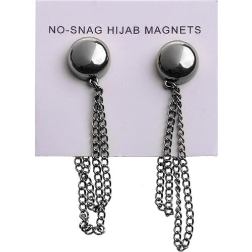 2 Pcs Magnet Buckle Female Muslim Strong Magnetic Brooch Fixed Buckle Anti-glare Buckle Creative Chain Brooch Jewelry