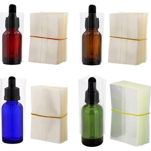 200Pcs Shrink Wrap Film for Glass Bottles 10ml 15ml 30ml 50ml, Clear PVC Heat Shrink Wrap Bands