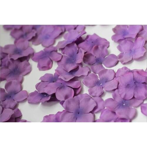 250g 4.5*4.5cm Purple Silk Hydrangeas Flowers Petals For Wedding Party Holiday Venue Decoration