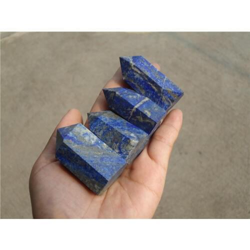 255g 4pcs NATURAL LAPIS LAZULI QUARTZ CRYSTAL POINT HEALING PT1165