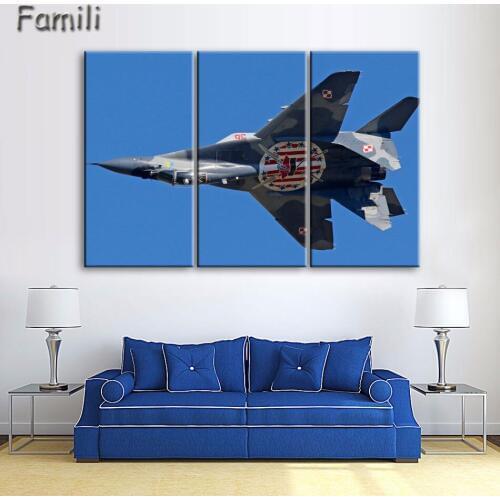 3Pcs/set Poster Airport Fighter Painting Canvas Wall Art Picture Home Decoration Living Room Canvas Print Modern Painting
