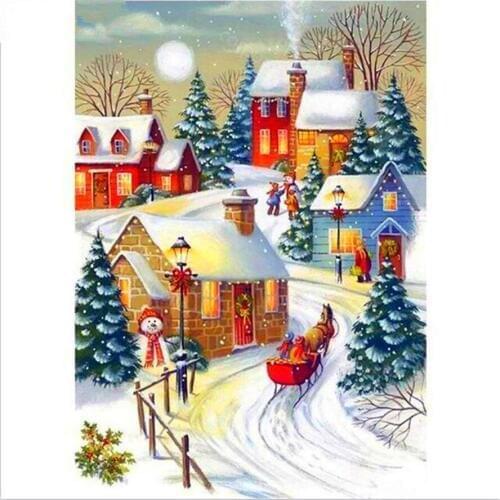 Full Square drill 5D DIY Diamond painting Snow scene Embroidery Mosaic Cross Stitch Rhinestone wedding decoration gift hobby