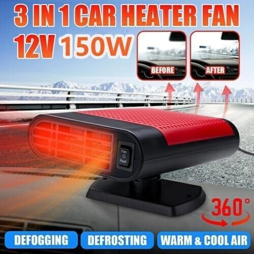 12V 150W Auto Car Heater Heating Cooling Fan Windscreen Window Glass Demister Driving Defroster Demister Auto Accessories