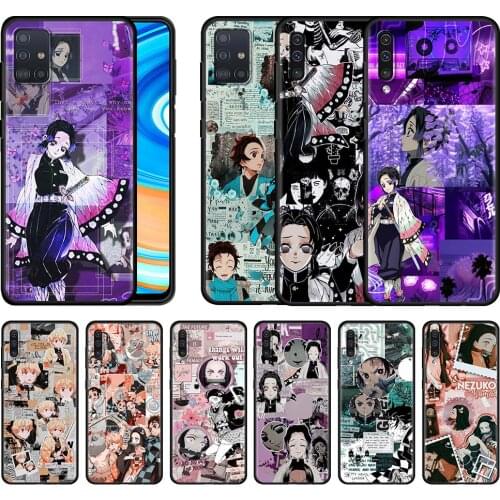 Case For Samsung Galaxy A51 A71 A21s A31 A12 A41 A52 4G A11 A72 5G A02s Black Soft Phone Cover Shell Demon Slayer Anime
