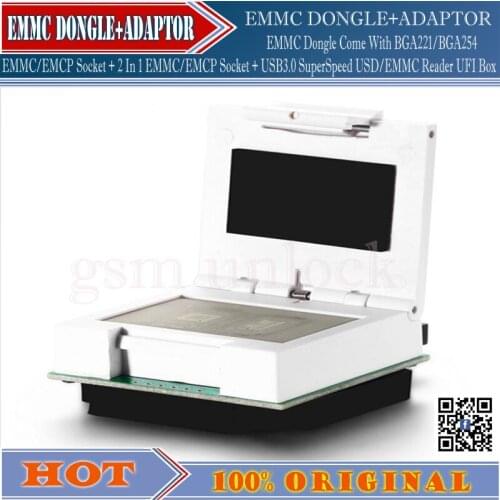EMMC Dongle Come With BGA221/BGA254 EMMC/EMCP Socket + 2 In 1 EMMC/EMCP Socket + USB3.0 SuperSpeed USD/EMMC Reader UFI Box