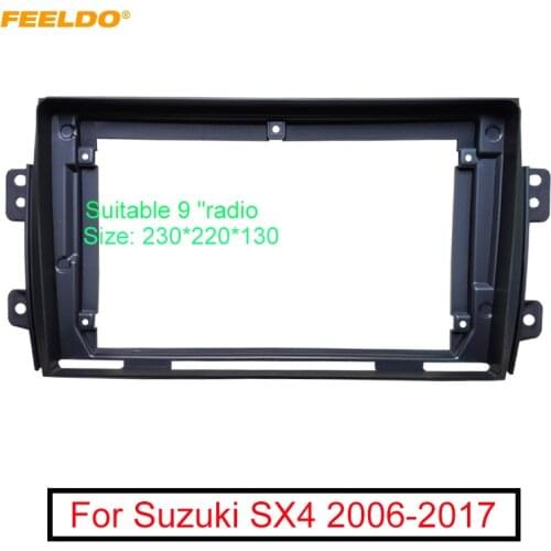 FEELDO Car Stereo 9" Big Screen 2DIN Fascia Frame Adapter For Suzuki SX4 Audio Dash Fitting Panel Frame Kit #AM3890