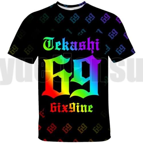 Hip Hop 3D Tekashi 69 Tshirts Oversize Anime Tops Tee Summer O-Neck Album T-shirt GOOBA Teens Streetwear Shirt Men 6ix9ine Type