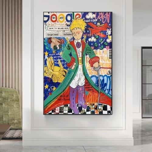 Graffiti Street Art The Little Prince Canvas Painting Wall Art Posters and Prints Decorative Picture for Living Room Decoration