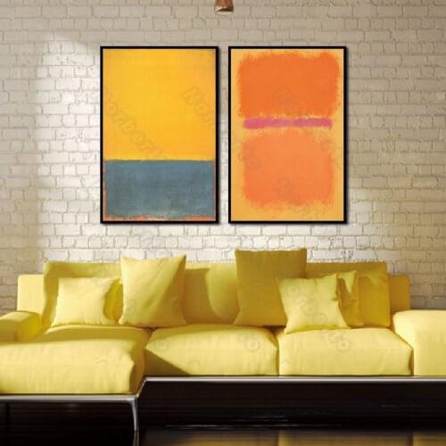 Nordic Style Canvas Painting Poster Print Abstract Pigment Picture Yellow Orange Gray Colors Home Rooms Gallery Wall Decoration