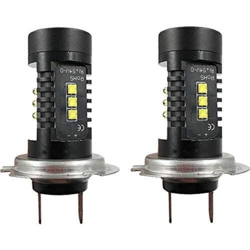 JanDeNing 2PCS H7 60W 12-SMD Car LED Fog Light Bulbs daytime running lights Driving Lamp Bulbs 6000K