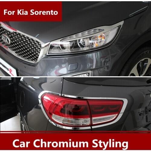 Sorento front headlight cover taillight frame decoration modification for Kia Sorento 2015-2019 Chromium Styling Sorento