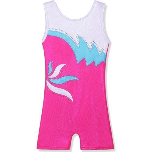 BAOHULU Shiny Diamond Leotards for Girls Athletics Gymnastics Biketard One Piece Ballet Leotard Dance Clothing