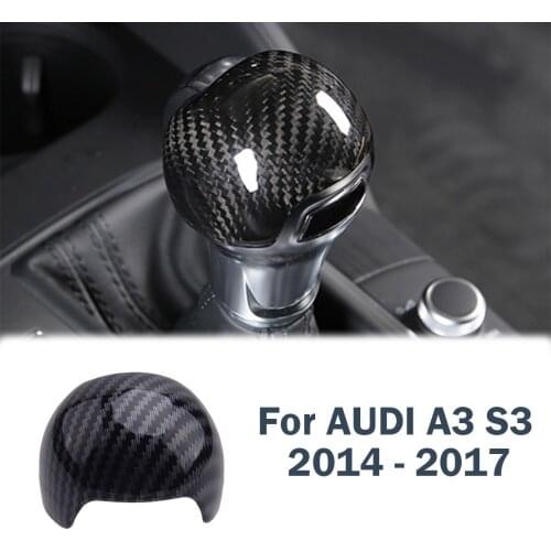 Carbon Fiber Look Gear shift Handle Frame Cover Sticker For Audi A3 8V S3 A4 B8 A5 A6 C7 S6 A7 S7 Gear Shift Knob Head Decal