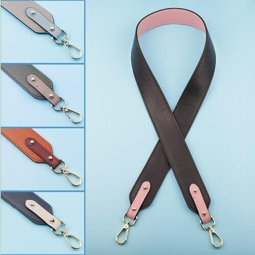 Cow Hide Leather Shoulder Bag Strap 95CM Long Crossbody Strap Double Solid Color Female Bag Belt Accessories