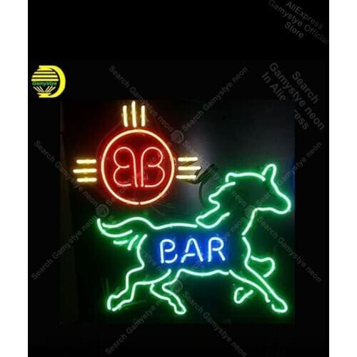 NEON SIGN For Beer Bar Horse GLASS Tube Decor Room Windows House Handcraft Restaurant Light Sign Motorcycle Neon sign Lamp Logo