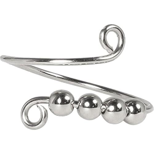 Fidget Beads Fidget Ring Spinner Single Coil Spiral Fidget Ring Beads Rotate Freely Anti Stress Anxiety Ring Toy For Girl Women