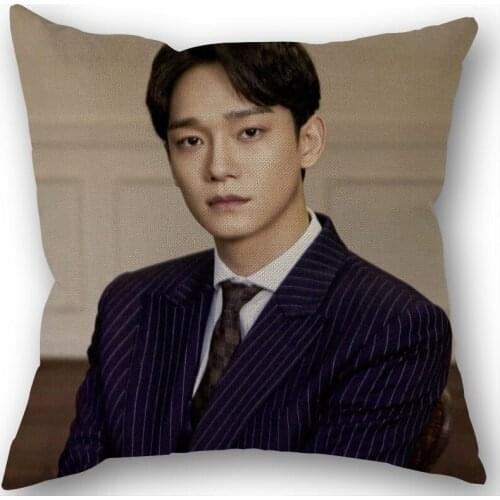 New Chen exo Pillowcase Wedding Decorative Cotton Linen Pillow Case For Home Pillow Cover 45X45(One Sides)
