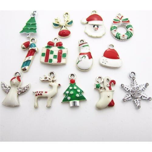 New Arrive 20pcs Mix Christmas charms dangle charms DIY Necklace Bracelet&bangles Charms Jewelry Hanging Flaoting Charms