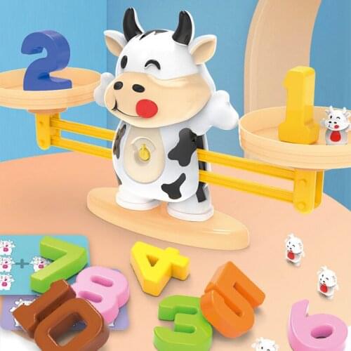 Montessori Match Balance Toys Tianping Cattle Math Game Animal Match Balancing Scale Learning Educational Toys for Children Kids