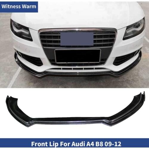 For Audi A4 B8 Carbon Fiber Front Bumper Lip Spoiler Protection front shovel standard bumper 2009 2010 2011 2012