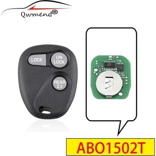 QWMEND 3 Buttons Car Remote Key for Cadillac Chevrolet GMC Oldsmobile Pontiac Saturn 315Mhz ABO1502T Smart Car Key