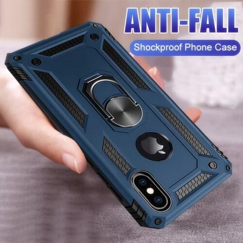 Luxury Armor Soft Shockproof Case On The For IPhone XR XS Max X Silicone Bumper Case For IPhone 6 6s 7 8 Plus Metal Ring Case