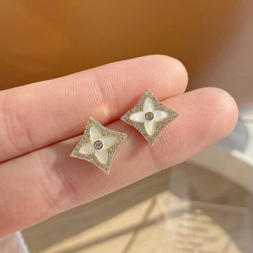 14k Real Gold Plated Fashion Jewelry Micro-inlaid Zircon Star Small Stud Earrings for Woman Holiday Party Daily Elegant Earring