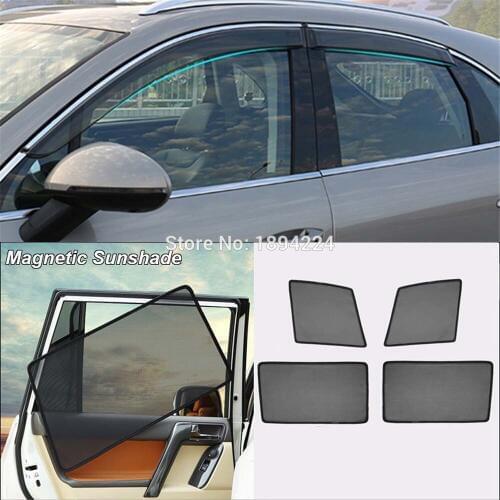 Car Full Side Windows Magnetic Sun Shade UV Protection Ray Blocking Mesh Visor For Honda Civic 9th 2012-2015