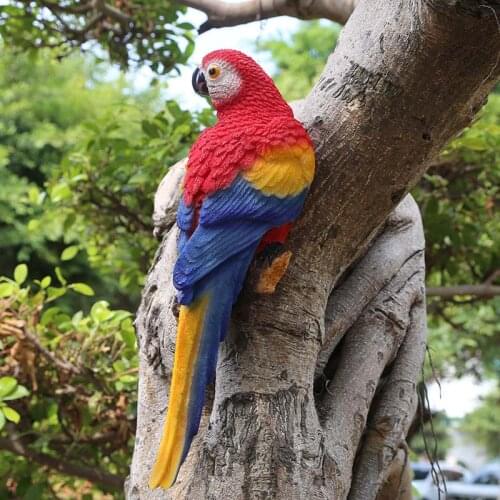 Nordic Art Resin Simulation Macaw Decoration Modern Simple Living Room Garden Outdoor View Sculpture Animal Crafts Decoration