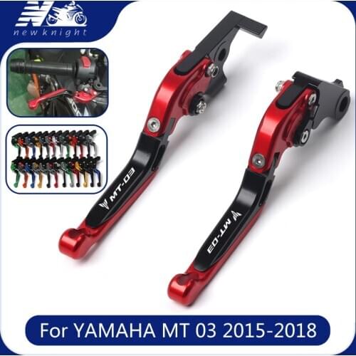 For Yamaha MT-03 MT03 MT 03 2015-2018 With logo Motorcycle Accessories CNC Folding Extendable Left and right Brake Clutch Levers