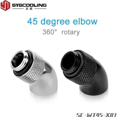 Syscooling brass rotary elbow copper fitting 45 degree adapter with G1/4 thread for PC water cooling system