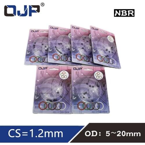 O-ring Waterproof NBR seal O ring Boxed nitrile rubber Gask thickness CS 1.2mm OD5/6/8/10/12/13/14/15/16/17/18/19/20mm