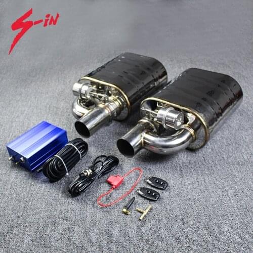 Exhaust Muffler Double Muffler Vacuum Pump Exhaust Cutout Valve Muffler 51mm 63mm 76mm 1 Inlet 2 Outlet Exhaust Stainless Steel