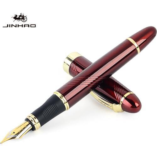 High Quality Spiral Red Iraurita Fountain Pen Luxury Jinhao 450 Full Metal Golden Clip Pens Writing Stationery Office School